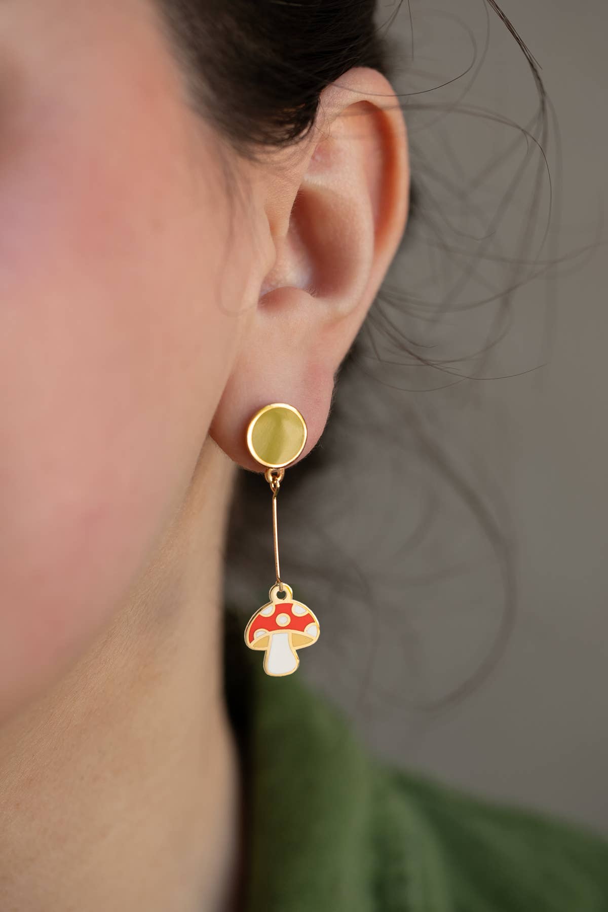 Cheerful Drop Earring  🍓🌼🍄😊  Collab with Sarah Day Arts