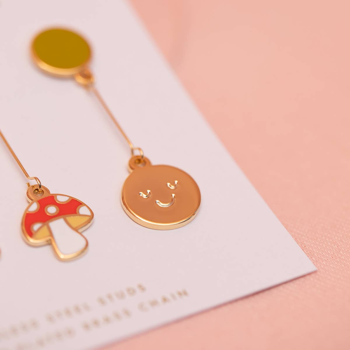 Cheerful Drop Earring  🍓🌼🍄😊  Collab with Sarah Day Arts