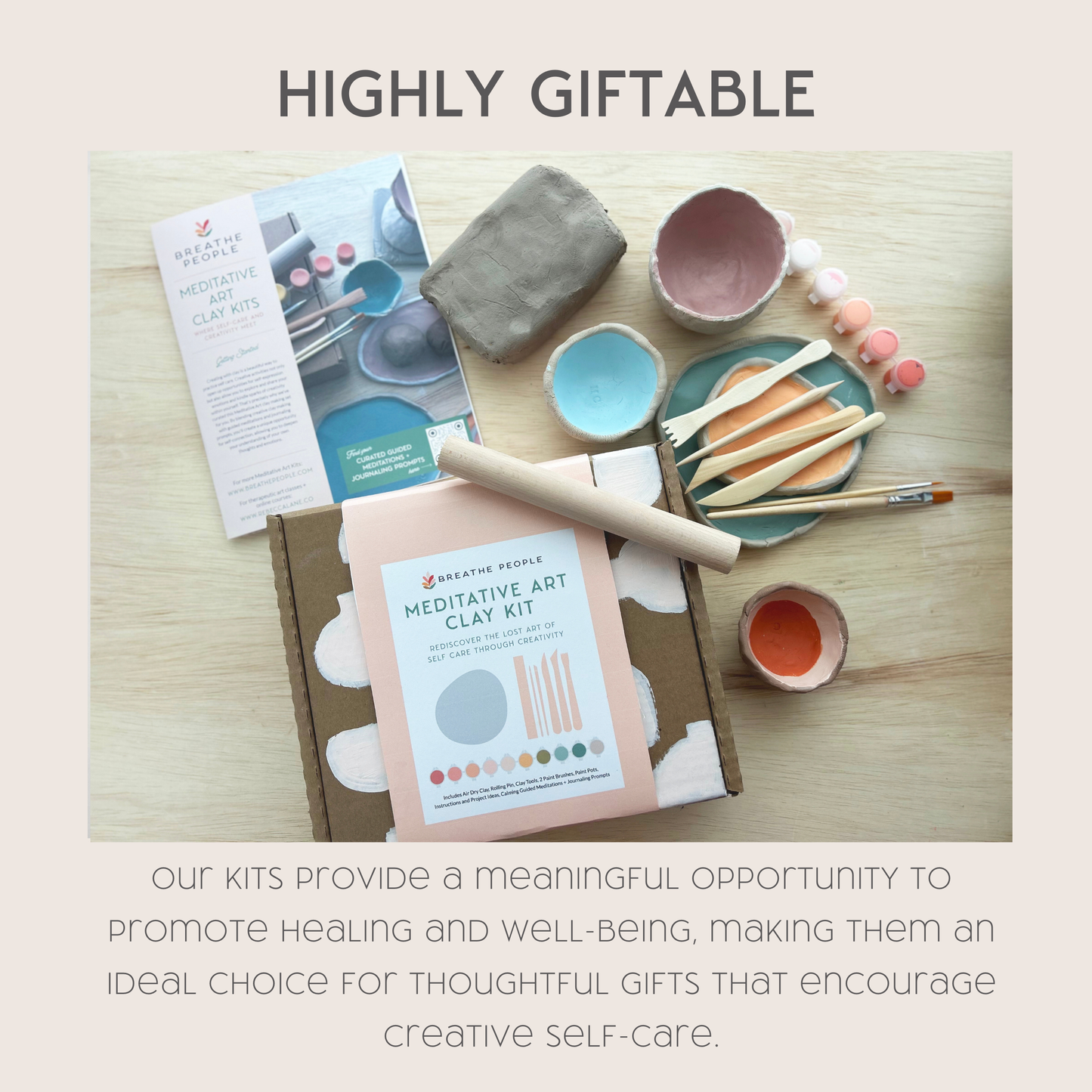 Meditative Art Clay Kit + Self-Care Meditations Set