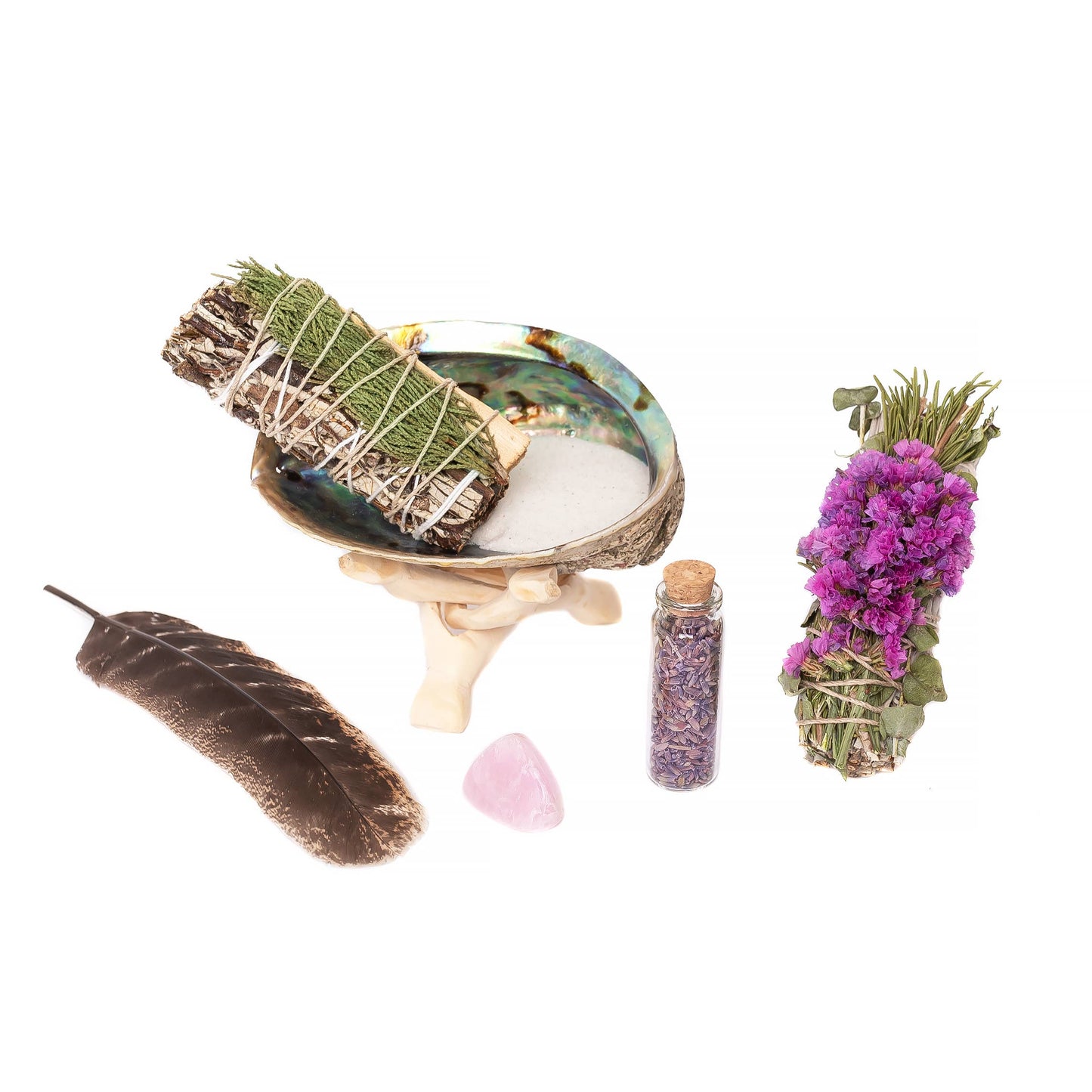 Tranquil Sage Floral Bundles, Lavender Buds, Rose Quartz Kit