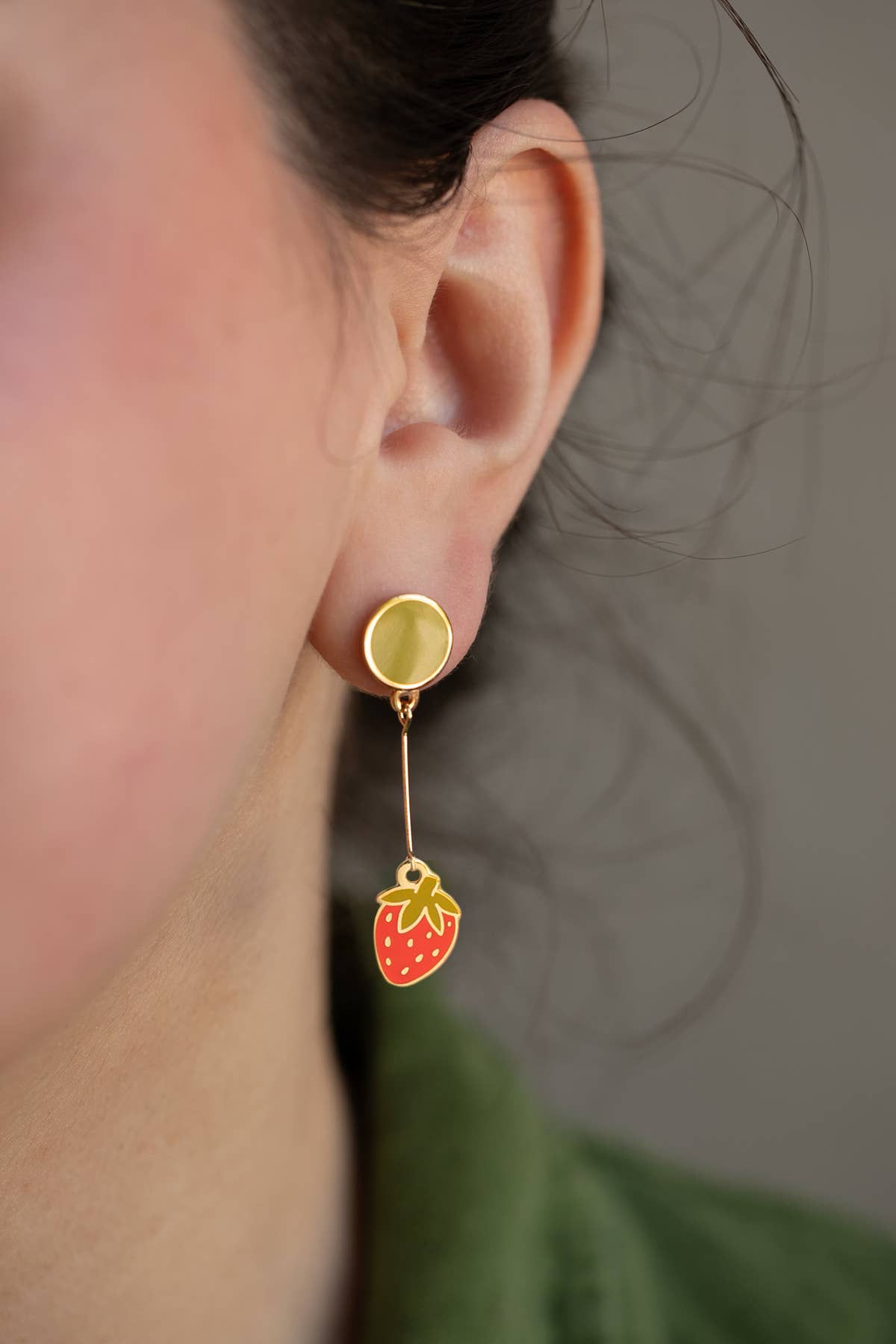 Cheerful Drop Earring  🍓🌼🍄😊  Collab with Sarah Day Arts