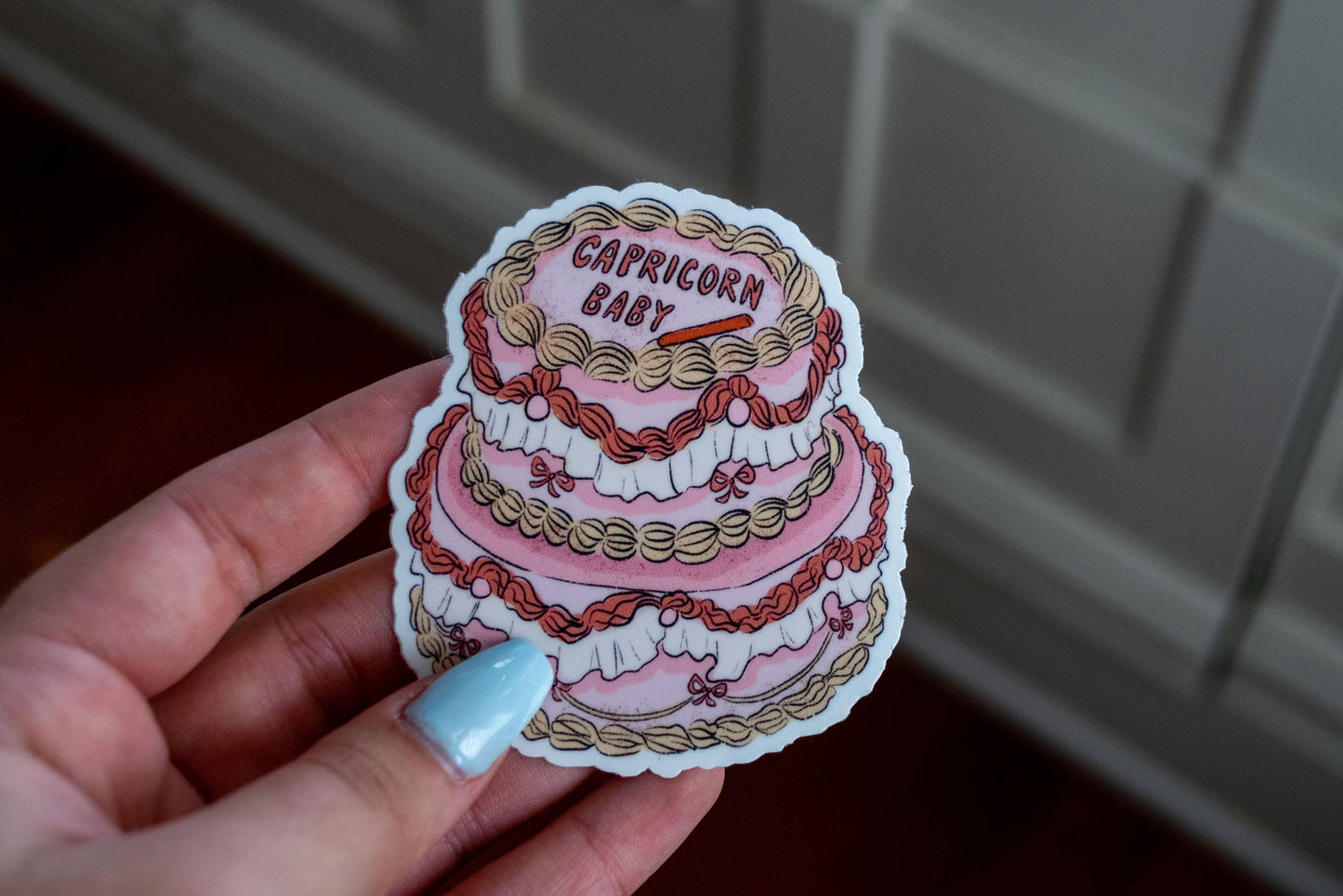 Sweet Libra Baby 🌸⚖️ Retro Cake Sticker