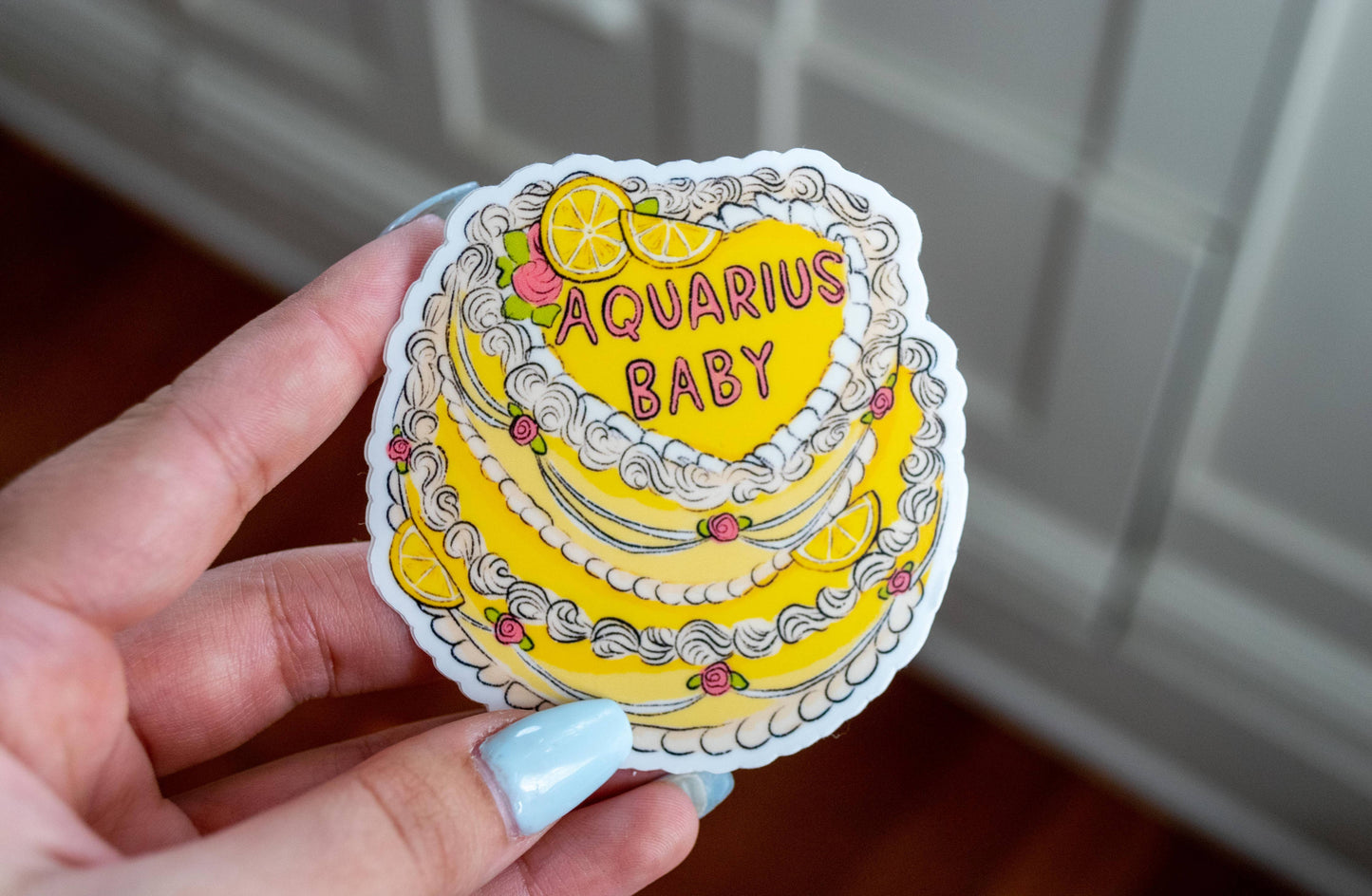 Sweet Libra Baby 🌸⚖️ Retro Cake Sticker