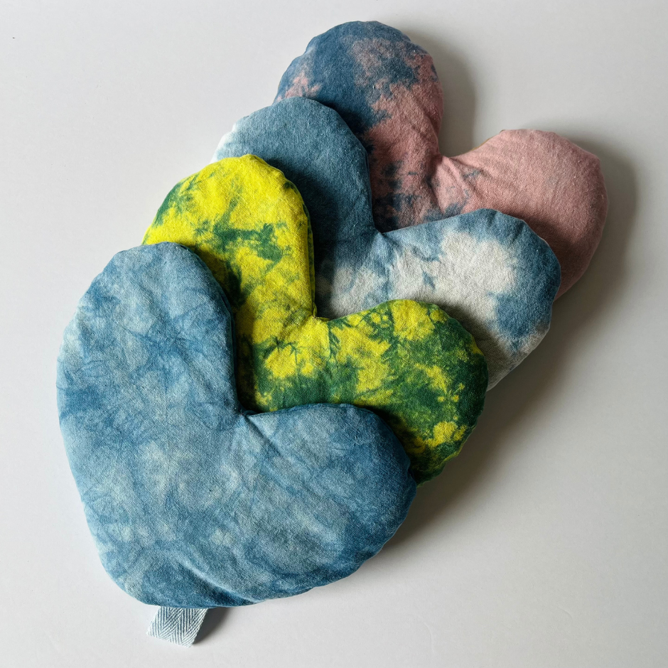 Heart Eye Pillow - Botanically Dyed - Indigo Sky