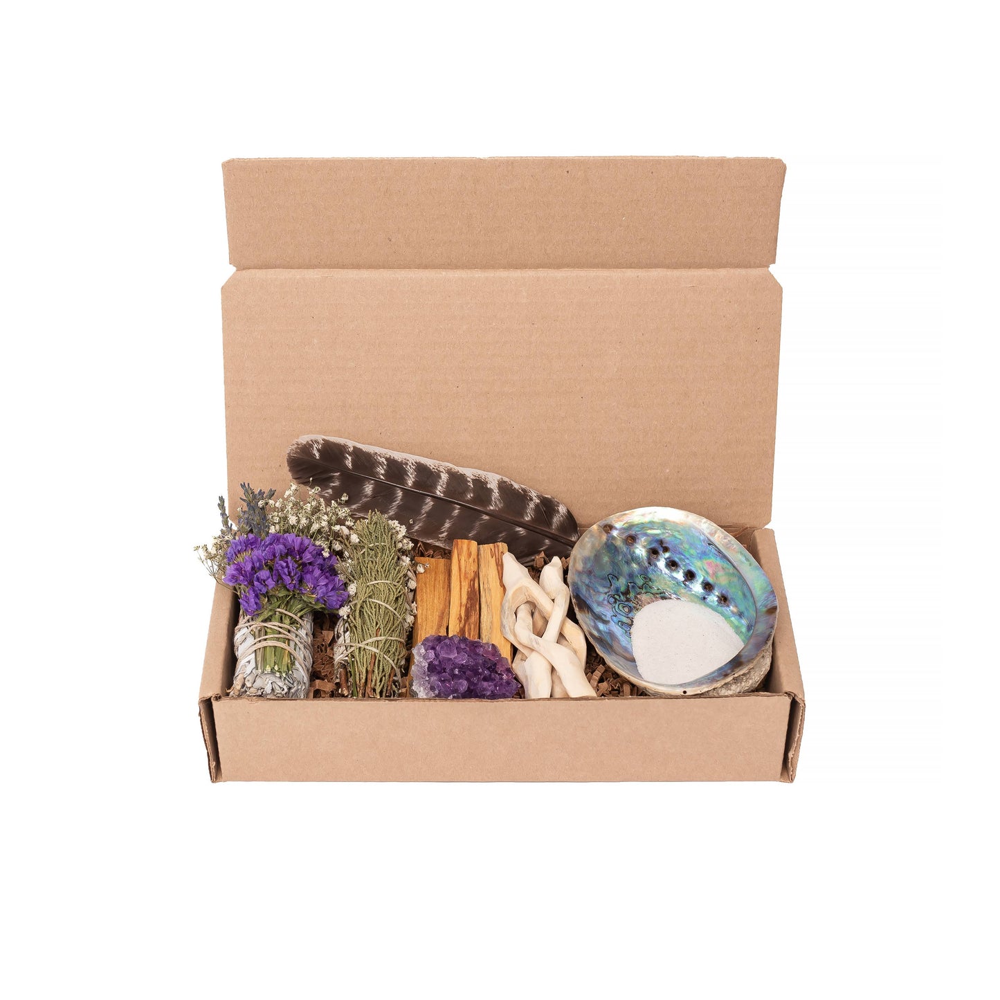 Peaceful Sage Floral Bundles W/Palo Santo & Amethyst Kit